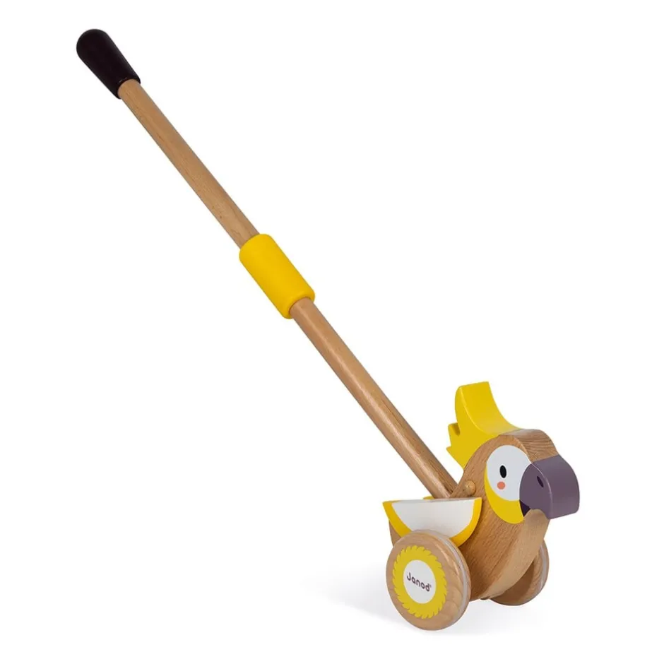 cacatos__pousser_en_bois__0.webp Janod Jouets À Tirer Et À Pousser>Cacatoès à Pousser en Bois pour Bébé