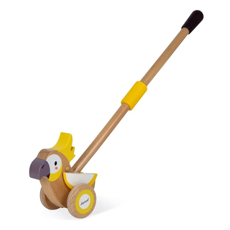 cacatos__pousser_en_bois__3.webp Janod Jouets À Tirer Et À Pousser>Cacatoès à Pousser en Bois pour Bébé