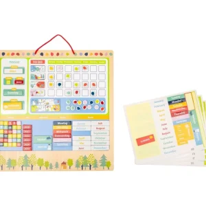 Small Foot Heure Et Temps>Calendrier éducatif magnétique en bois