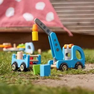 Goki Véhicules Et Garages>Camion Plateau-Grue en Bois pour Enfant