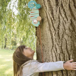 Janod Jouets À Tirer Et À Pousser>Caméléon à Tirer en Bois Tropik pour Bébé