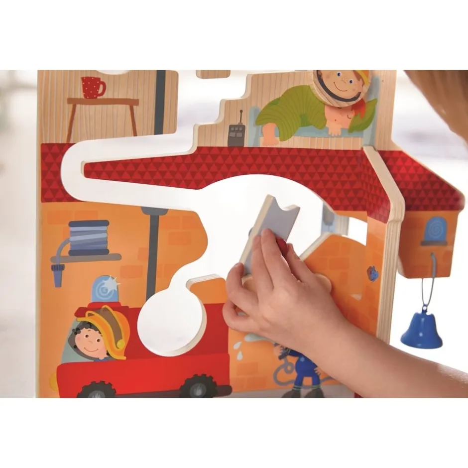 cascade_de_roues_en_bois__3.webp Haba Circuits Et Cascades>Cascade de Roues en Bois La vie en Caserne Enfant