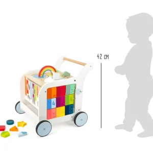 Small Foot Trotteurs Et Chariots De Marche>Chariot de Marche Arc-en-ciel en Bois pour Bébé