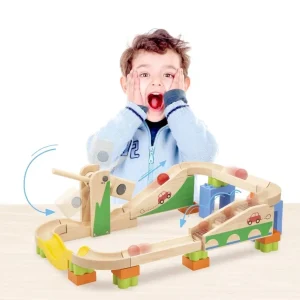 Wonderworld Circuits À Billes En Bois>Circuit à Billes en Bois pour Enfant - Accélérateur