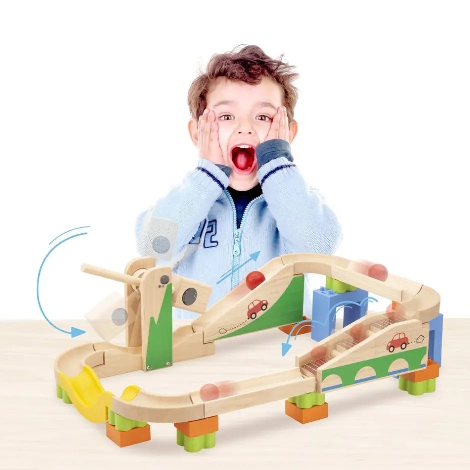 circuit__billes_en_bois_p_1-2.webp Wonderworld Circuits À Billes En Bois>Circuit à Billes en Bois pour Enfant - Accélérateur