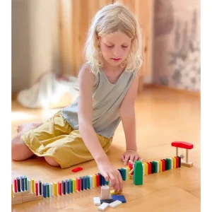 Small Foot Blocs, Briques Et Planchettes De Construction>Circuit de dominos 490 pièces en bois - Jeux de construction