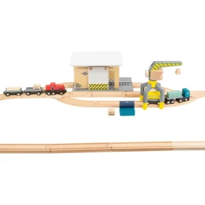 Small Foot Circuits De Train>Circuit de train en bois - Gare de marchandises - Jeux de construction