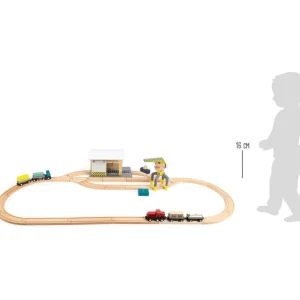 Small Foot Circuits De Train>Circuit de train en bois - Gare de marchandises - Jeux de construction