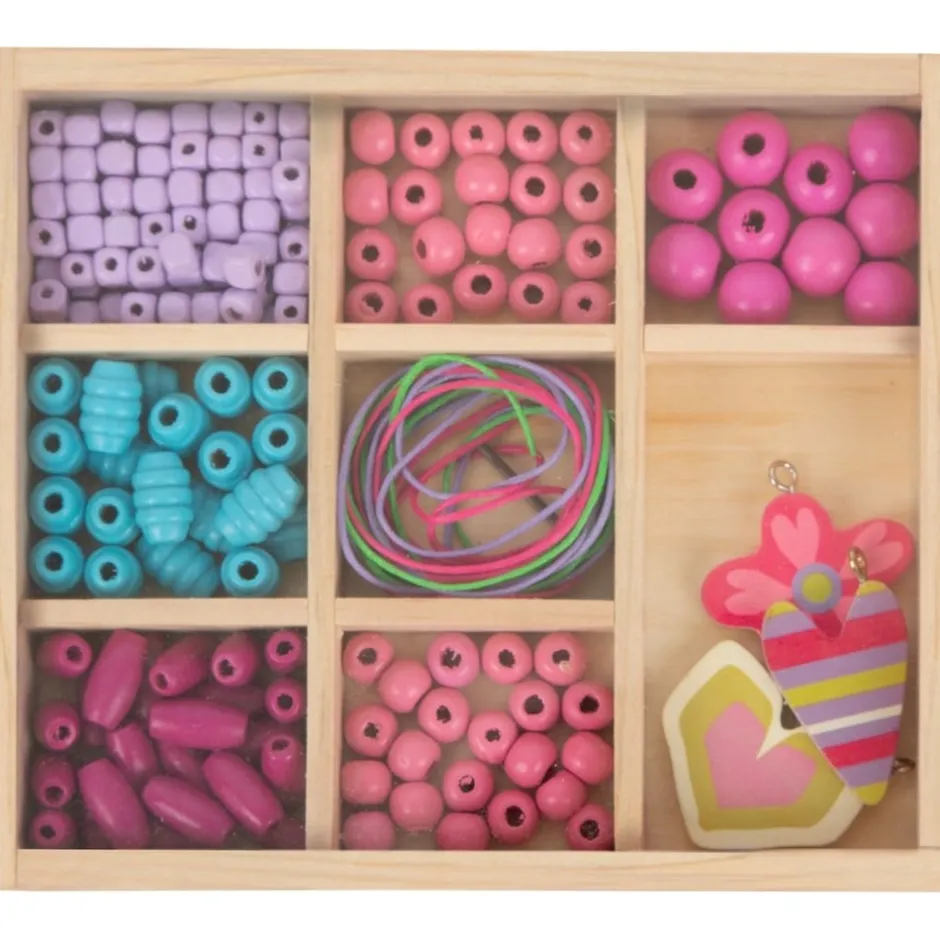 coffret_de_perles_en_bois_0-1.webp Small Foot Loisirs Créatifs>Coffret de Perles en Bois à Enfiler Douceur Printanière