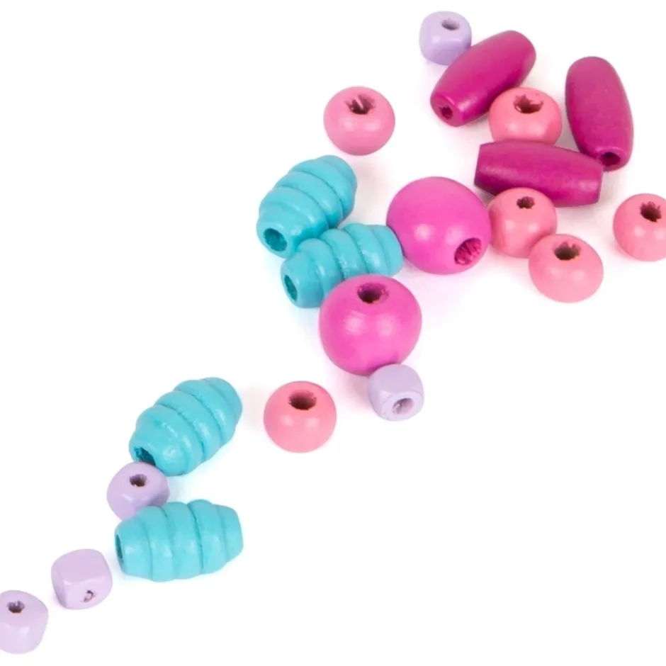 coffret_de_perles_en_bois_4.webp Small Foot Loisirs Créatifs>Coffret de Perles en Bois à Enfiler Douceur Printanière