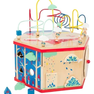 Small Foot Bouliers, Looping Et Tables Multi-activités>Cube d'activités hexagonal en bois bébé - Jeu d'éveil