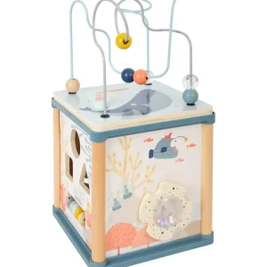 Small Foot Bouliers, Looping Et Tables Multi-activités>Cube de Motricité en Bois pour Bébé Beauté Marine