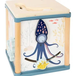 Small Foot Bouliers, Looping Et Tables Multi-activités>Cube de Motricité en Bois pour Bébé Beauté Marine