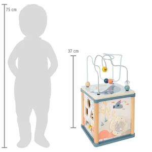 Small Foot Bouliers, Looping Et Tables Multi-activités>Cube de Motricité en Bois pour Bébé Beauté Marine