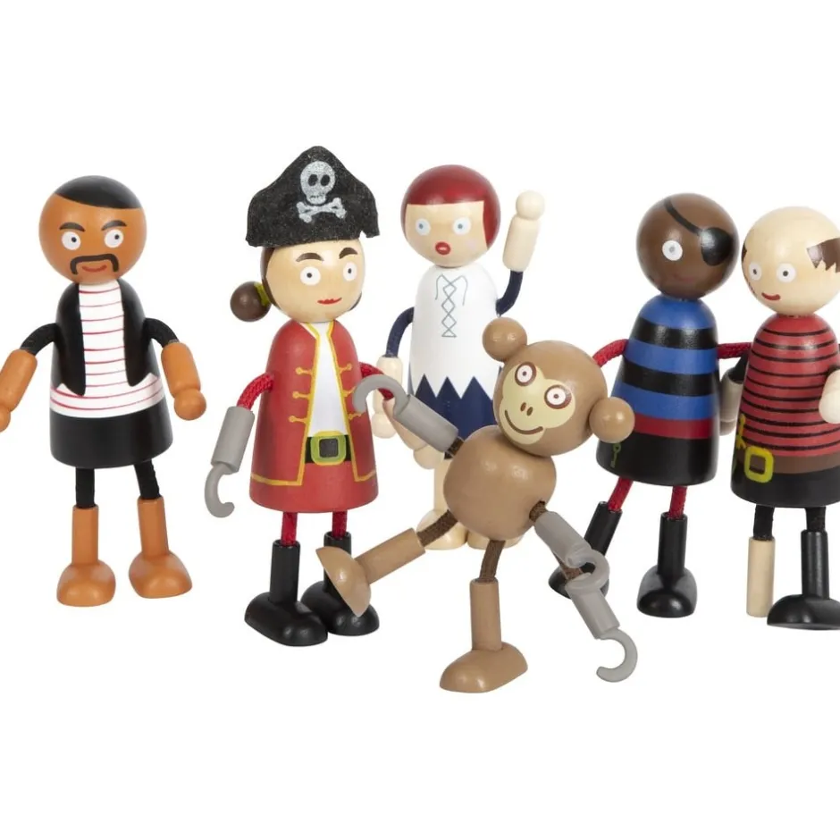 ensemble_figurines_en_boi_0.webp Small Foot Petits Univers | Maisons De Poupées Et Accessoires>Ensemble Figurines en Bois - Bande de Pirates
