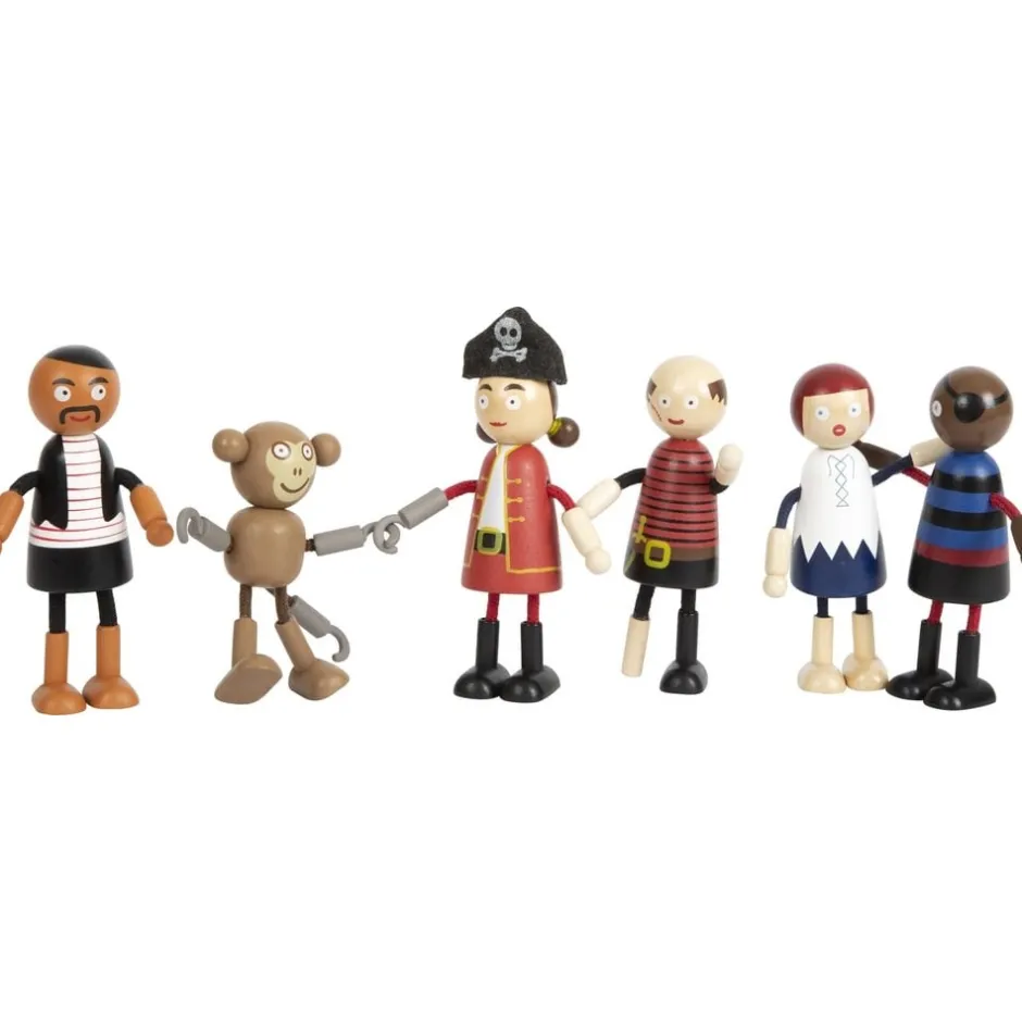 ensemble_figurines_en_boi_1.webp Small Foot Petits Univers | Maisons De Poupées Et Accessoires>Ensemble Figurines en Bois - Bande de Pirates