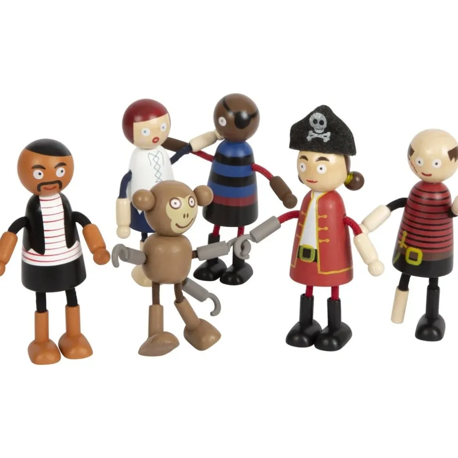 ensemble_figurines_en_boi_7.webp Small Foot Petits Univers | Maisons De Poupées Et Accessoires>Ensemble Figurines en Bois - Bande de Pirates