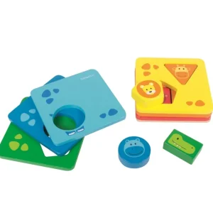 Beleduc Puzzles Premier Âge>Jeu à empiler Animaux rigolos - Puzzle pour bébé