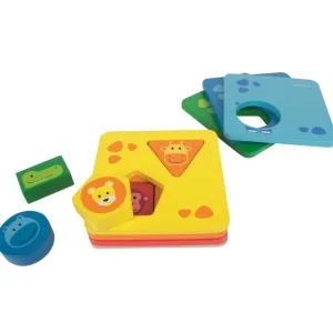 Beleduc Puzzles Premier Âge>Jeu à empiler Animaux rigolos - Puzzle pour bébé