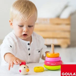 Goula Jouets À Empiler Et À Encastrer>Jeu à Empiler en Bois pour Bébé - Cocotte