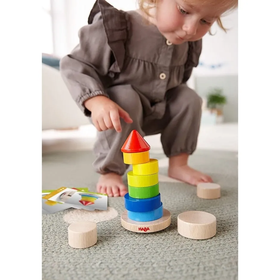 jeu__empiler_en_bois_pour_1.webp Haba Jouets À Empiler Et À Encastrer>Jeu à Empiler en Bois pour Enfant - Tour infernale