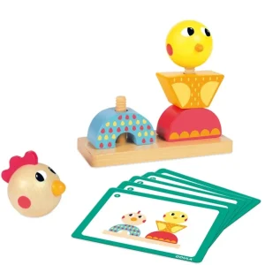Goula Jouets À Empiler Et À Encastrer>Jeu à Empiler et Visser en Bois - Jolies poulettes