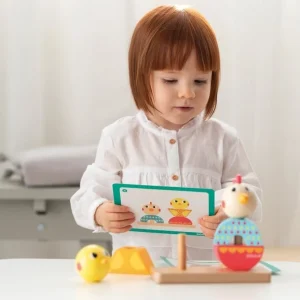 Goula Jouets À Empiler Et À Encastrer>Jeu à Empiler et Visser en Bois - Jolies poulettes