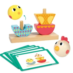Goula Jouets À Empiler Et À Encastrer>Jeu à Empiler et Visser en Bois - Jolies poulettes