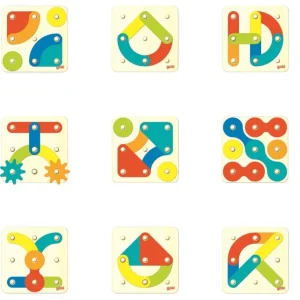 Goki Couleurs Et Formes>Jeu d'Agencement en Bois - Formes, Couleurs et Engrenages