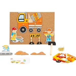 Small Foot Loisirs Créatifs>Jeu de Clous en Bois pour Enfant - Chantier