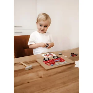 Small Foot Loisirs Créatifs>Jeu de Clous en Bois pour Enfant - Véhicules