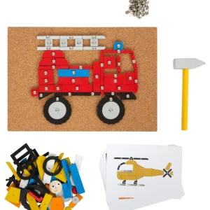 Small Foot Loisirs Créatifs>Jeu de Clous en Bois pour Enfant - Véhicules