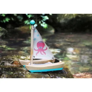 Small Foot Jouets De Bain>Jeu d'eau en bois pour enfant - Catamaran (éveil)