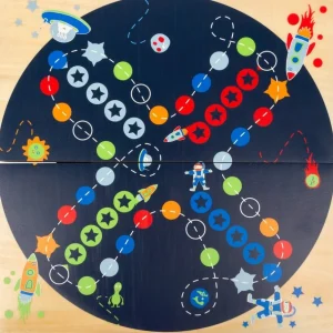 Small Foot Jeux De Plateau>Jeu des Petits Chevaux de l'Espace en Bois pour Enfant