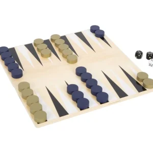 Small Foot Jeux De Stratégie Et De Réflexion>Jeux d'Échecs, de Dames et Backgammon 3 en 1 Doré en Bois pour Enfant