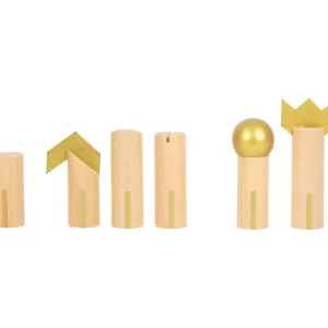 Small Foot Jeux De Stratégie Et De Réflexion>Jeux d'Échecs, de Dames et Backgammon 3 en 1 Doré en Bois pour Enfant