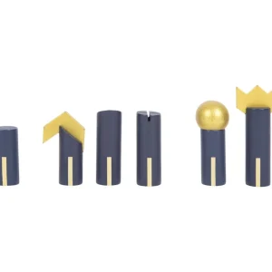 Small Foot Jeux De Stratégie Et De Réflexion>Jeux d'Échecs, de Dames et Backgammon 3 en 1 Doré en Bois pour Enfant