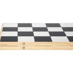 Small Foot Jeux De Stratégie Et De Réflexion>Jeux d'Échecs, de Dames et Backgammon 3 en 1 Doré en Bois pour Enfant