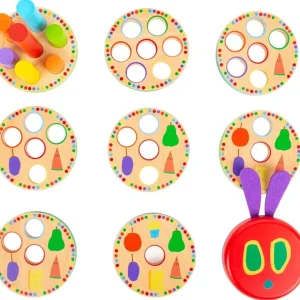 Small Foot Jouets À Empiler Et À Encastrer>Jouet à Empiler en Bois pour Bébé - Chenille
