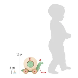 Small Foot Jouets À Tirer Et À Pousser>L'Escargot Voyageur en Bois à Tirer pour Bébé