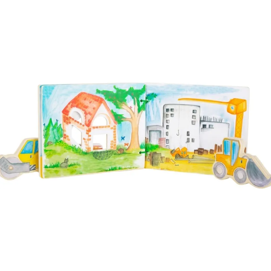 livre_dveil_en_bois_pour__0-2.webp Small Foot Livres D'éveil>Livre d'Éveil en Bois pour Bébé - En construction