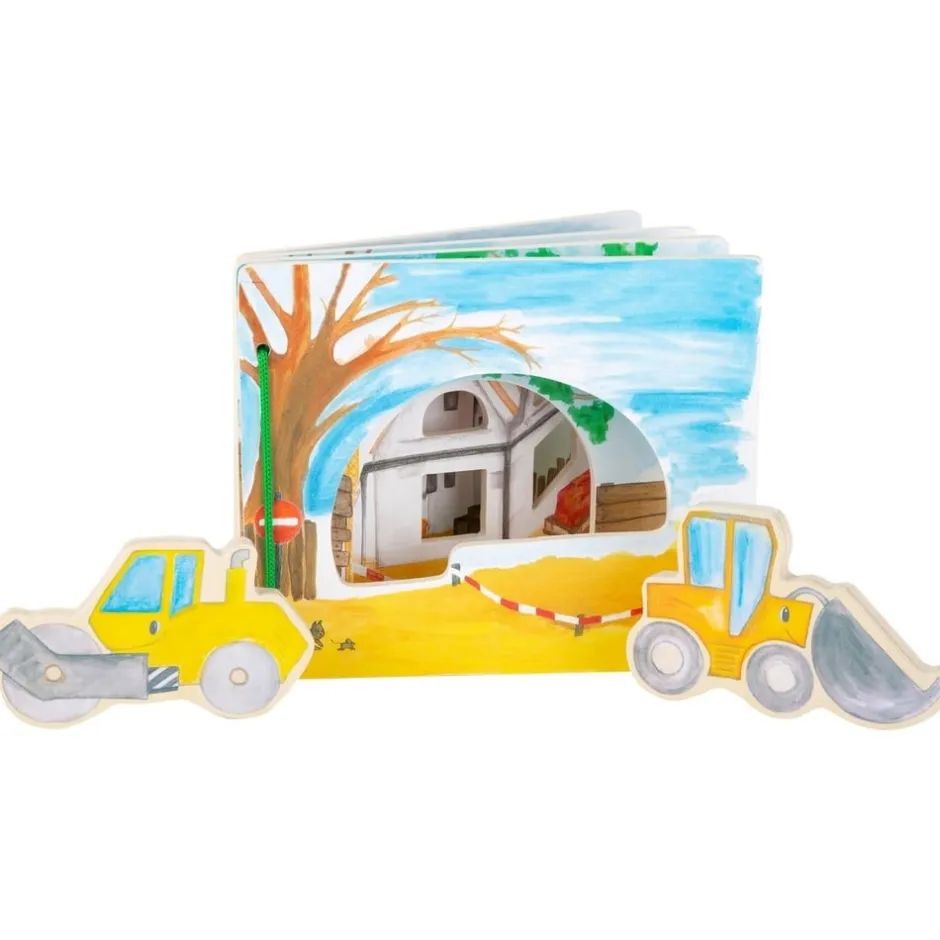 livre_dveil_en_bois_pour__1-2.webp Small Foot Livres D'éveil>Livre d'Éveil en Bois pour Bébé - En construction