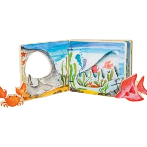 Small Foot Livres D'éveil>Livre d'Éveil en Bois pour Bébé - Vie sous la Mer