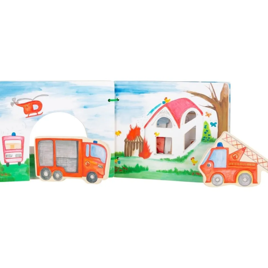 livre_dveil_en_bois_pour__3-4.webp Small Foot Livres D'éveil>Livre d'Éveil en Bois pour Bébé - Secouristes