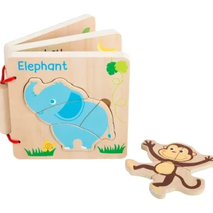 Small Foot Livres D'éveil>Livre d'Éveil Puzzle en Bois pour Bébé - Animaux de la Jungle