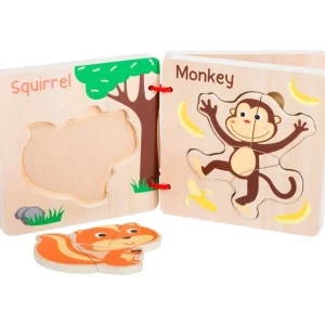 Small Foot Livres D'éveil>Livre d'Éveil Puzzle en Bois pour Bébé - Animaux de la Jungle