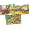 Goki Puzzles>Lot de 3 Puzzles 24 PCS Bois Véhicules Agricoles