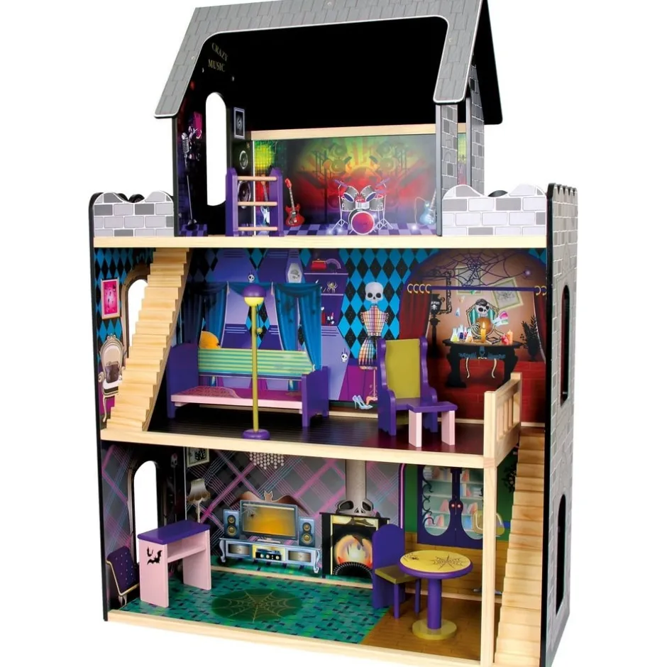 maison_de_poupe_en_bois_m_0-1.webp Small Foot Maisons De Poupées Et Accessoires>Maison de poupée en Bois Manoir Hanté pour Enfant