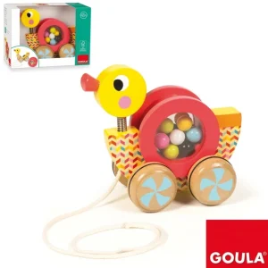 Goula Jouets À Tirer Et À Pousser>Mon joli caneton en bois à tirer pour enfants