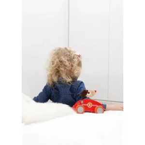 Scratch Jouets À Tirer Et À Pousser>Petit Chien Pilote de Course à Tirer en Bois Bébé